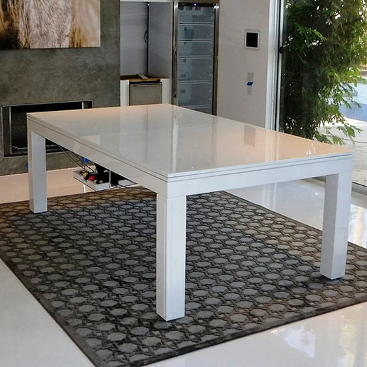 White Billiards Alpha Modern Slate Dining Top Pool Table