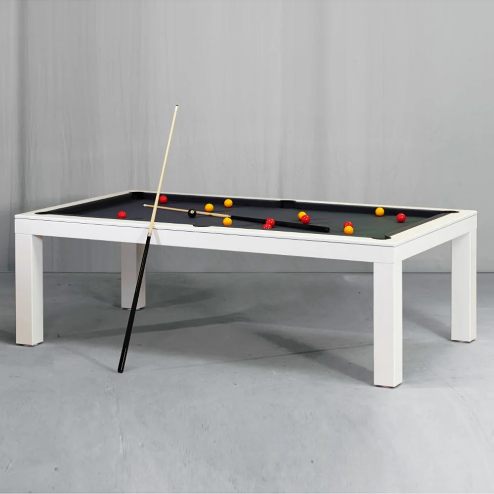 White Billiards Alpha Modern Slate Dining Top Pool Table