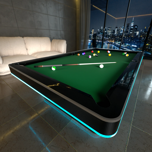 The Stark Modern Slate LED Pool Table By White Billiards