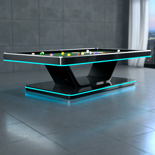 The Stark Modern Slate LED Pool Table By White Billiards