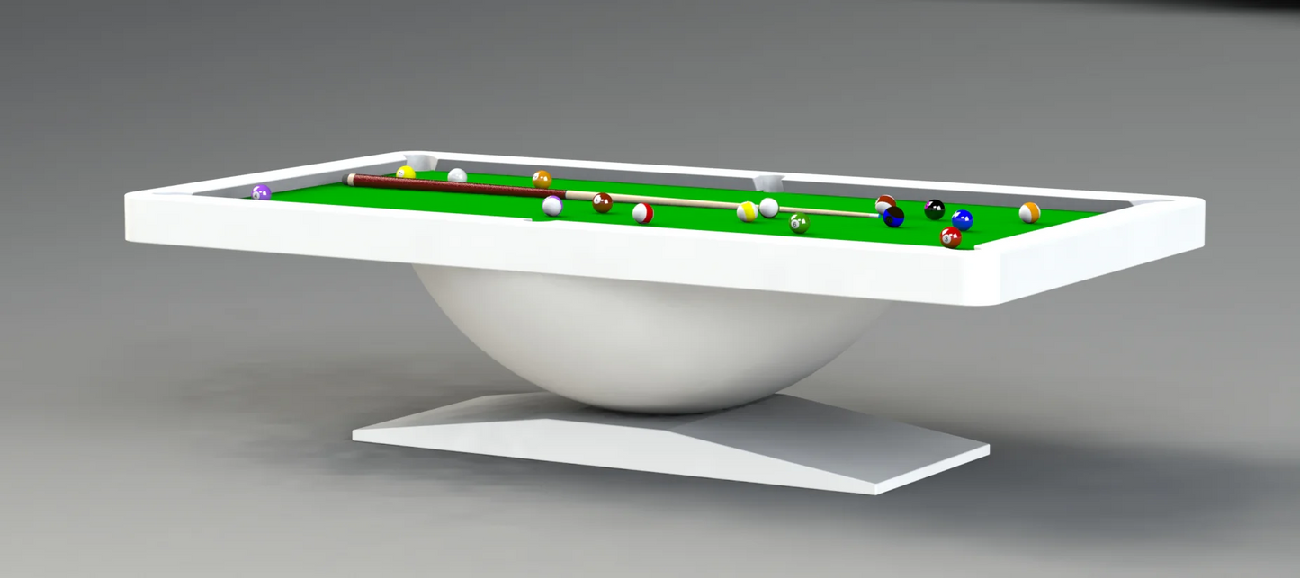 White Billiards Dome Modern Slate Pool Table