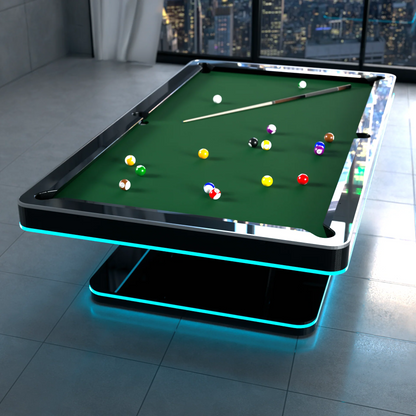The Stark Modern Slate LED Pool Table By White Billiards