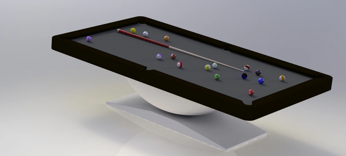 White Billiards Dome Modern Slate Pool Table